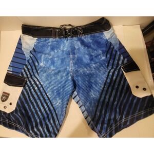 Molokai Men's Board Shorts Blue/‎ Black Cargo Size 38